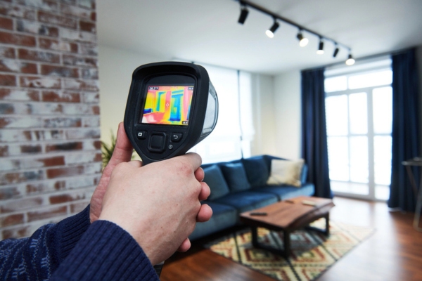 thermal imaging camera inspecting temperature inside the house