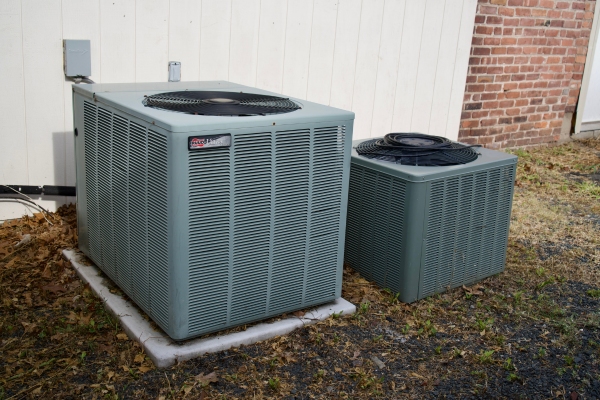 image of residential HVAC units installed outside the house